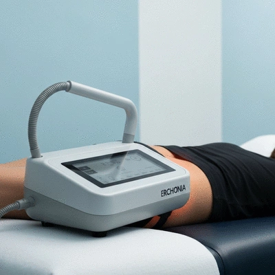Erchonia FX 635 device being used on a patient's back for pain management