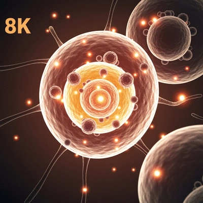 Scientific illustration of cellular activity and healing promoted by LLLT