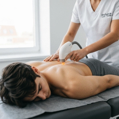 Patient receiving Erchonia Laser Therapy on their lower back