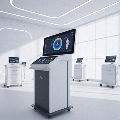 AI-driven laser therapy device with data visualization